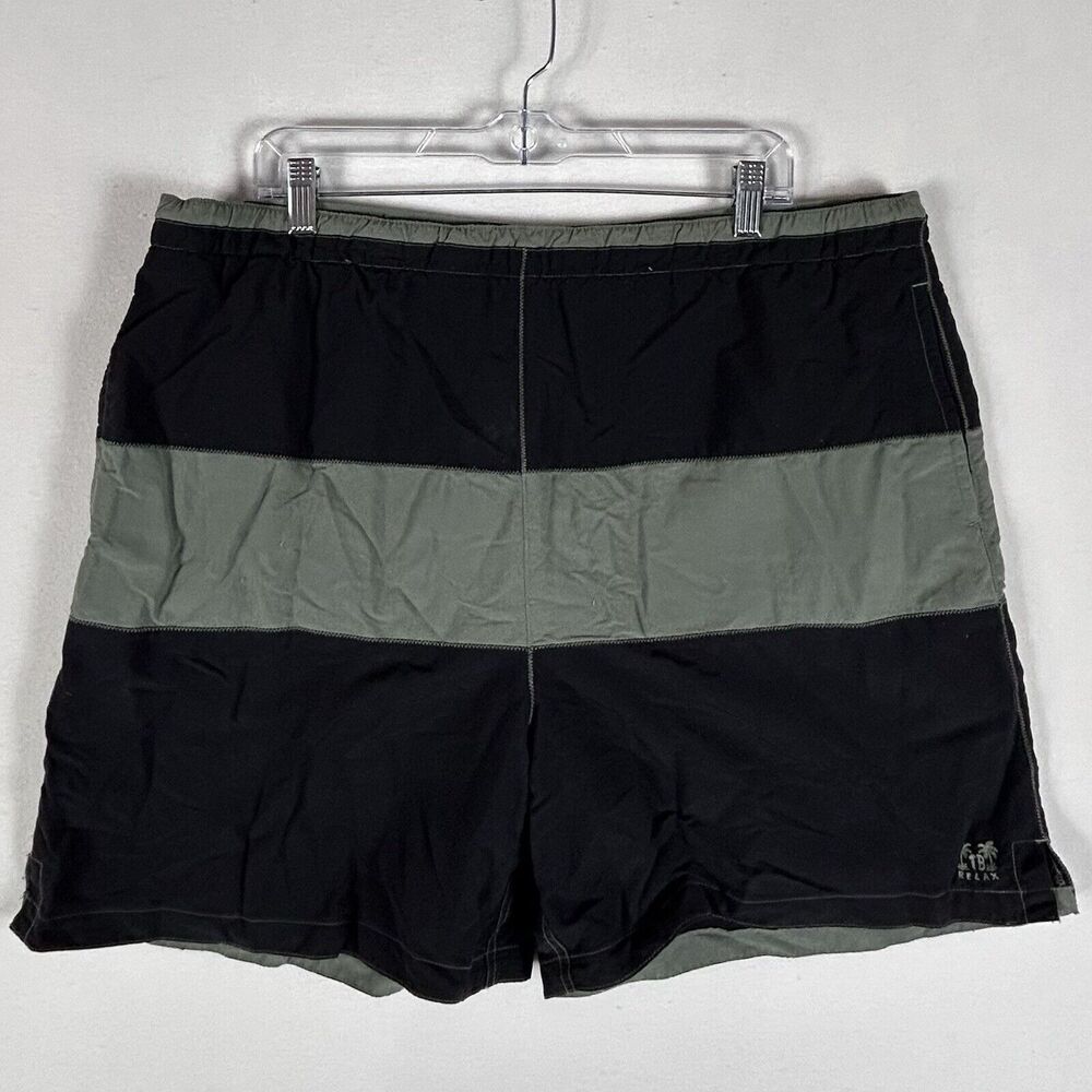 Vintage Tommy Bahama Relax Swim Trunks Mens Large Drawstring Nylon Colorblock